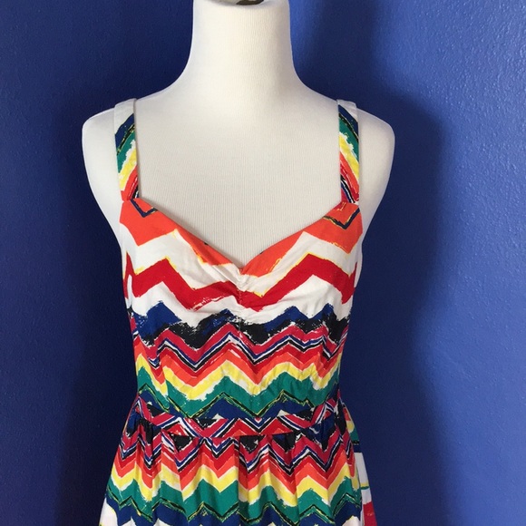 Modcloth Rainbow Brite zig-zag cotton sundress retro mod bright and colorful 🌈 - Picture 7 of 13